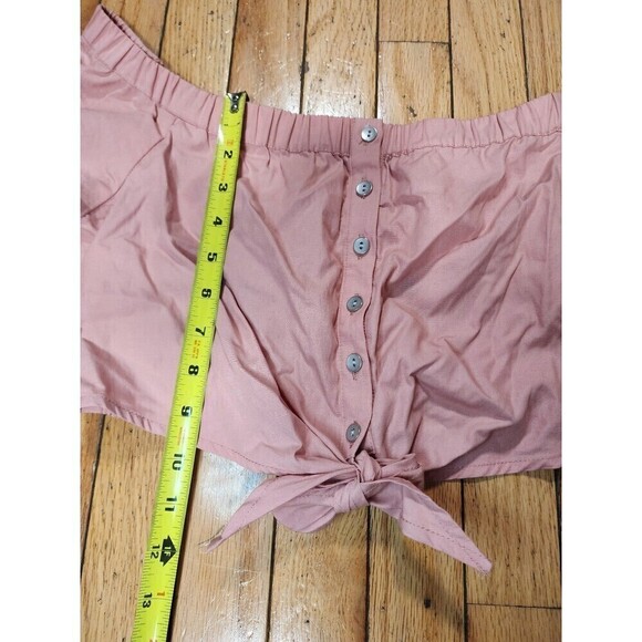 New BDG peach crop top tie buttons - Picture 4 of 12